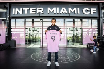 Luis Suarez is unveiled as an Inter Miami player. Photo: @InterMiamiCF / Twitter