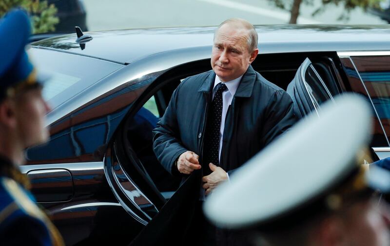 Russian President Vladimir Putin arrives. AP Photo