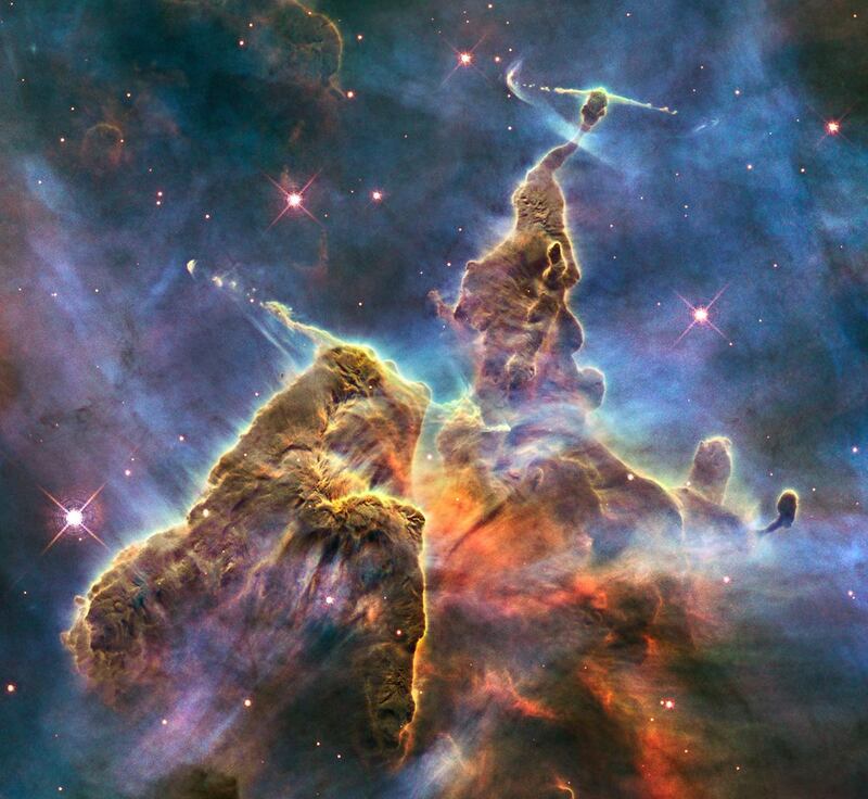This image of the Carina Nebula Pillars, cosmic pinnacles within a tempestuous nursery of infant stars, was taken on February 1, 2010. Courtesy Nasa