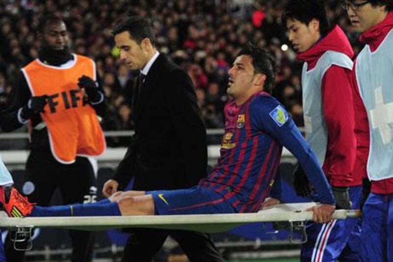 David Villa's season came to a premature end when he broke his leg in Japan.