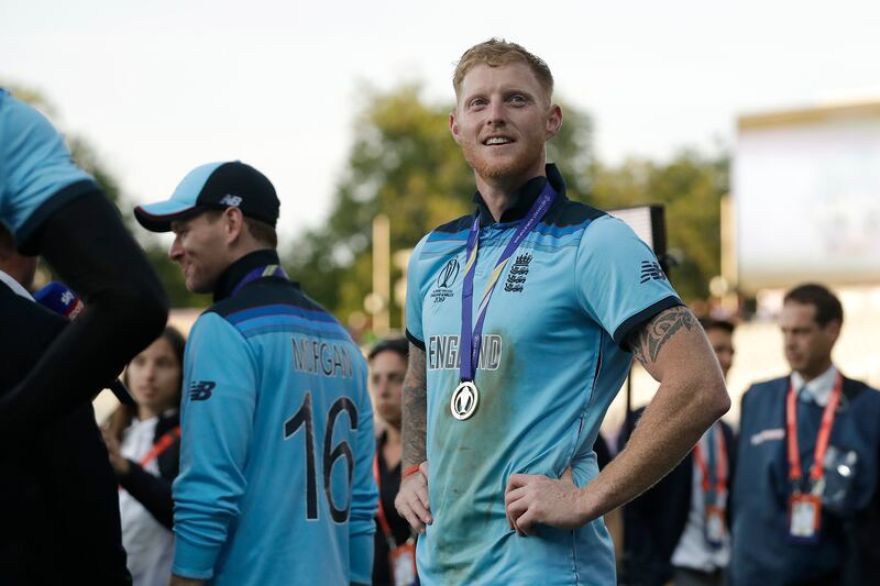 BEN STOKES'S BEST ODI MOMENTS: Stokes during the presentation ceremony after helping England win the World Cup final against New Zealand at Lord's on July 14, 2019. AP