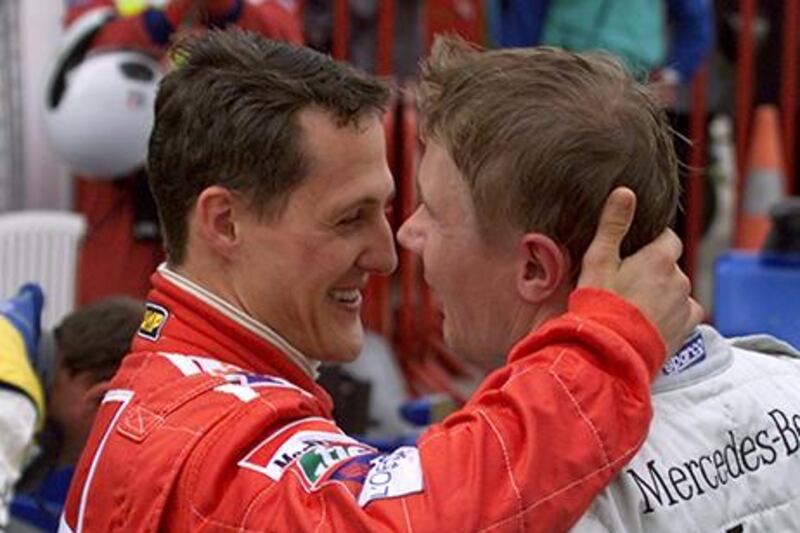 Michael Schumacher, left, had some great moments and plenty of success at the Spanish Grand Prix. Reuters
