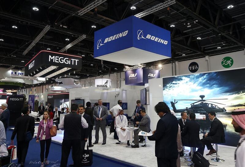 The Boeing stand at Idex. Satish Kumar / The National