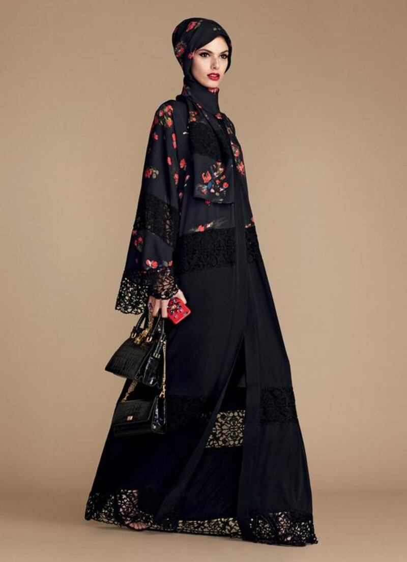 The educational and creative process of designing abayas is an evolving one for the designers, who have visited the UAE on previous occasions and count regional royals and VIPs among their clients. Courtesy Dolce & Gabbana