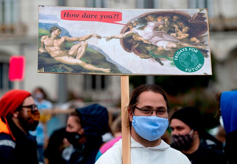 A climate change demonstration in Vienna, Austria. AFP