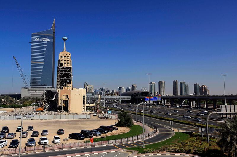 Dubai, United Arab Emirates- February, 05, 2013;  Demolition work has begun to level the expats hotspot  Hard Rock Cafe in Dubai . (  Satish Kumar / The National ) For News