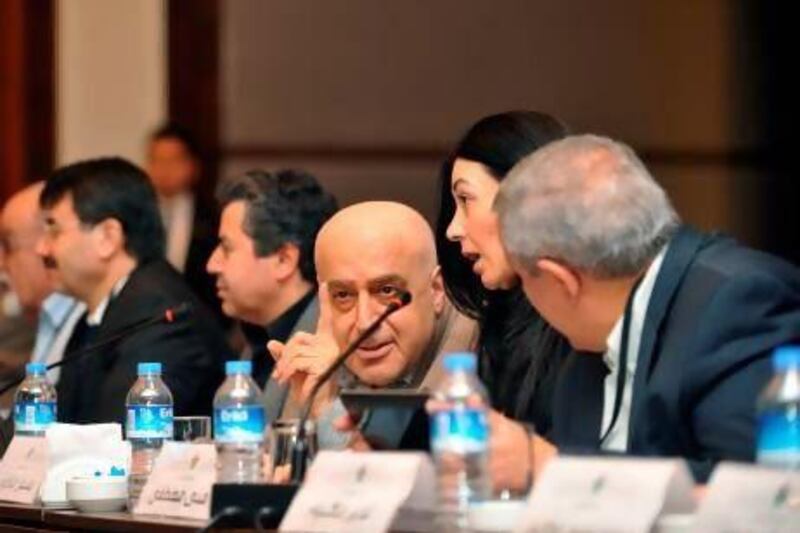 Syrian national opposition coalition members attend the Istanbul meeting.