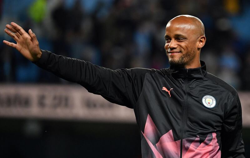 Former Manchester City defender Vincent Kompany applauds the fans. AFP