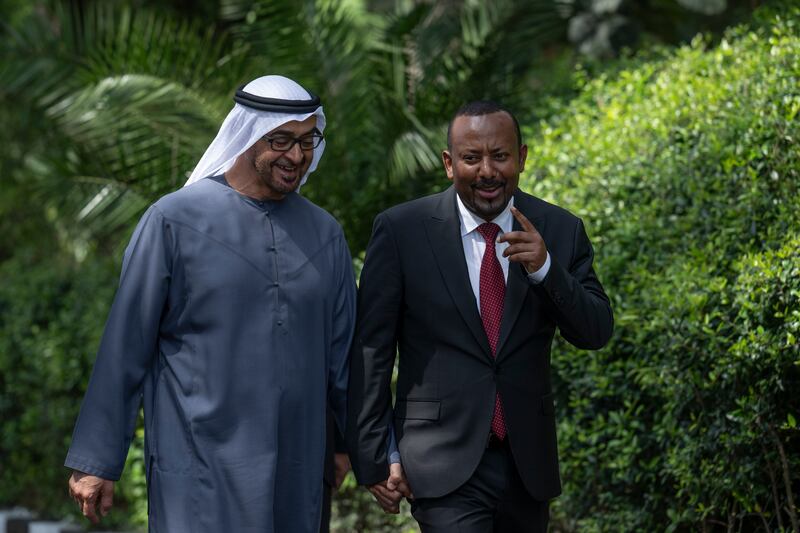 President Sheikh Mohamed and Mr Abiy tour the Botanical Garden in Addis Ababa