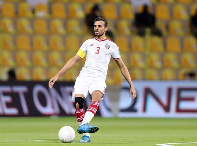 Walid Abbas of the UAE during the game between the UAE and Vietnam in the World cup qualifiers at the Zabeel Stadium, Dubai on June 15th, 2021. Chris Whiteoak / The National. 
Reporter: John McAuley for Sport