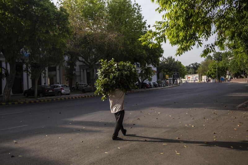 Deserted commercial hub Connaught Place as India remains under an unprecedented lockdown. Getty