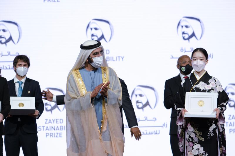 Sheikh Mohammed attends the opening ceremony of Abu Dhabi Sustainability Week (ADSW), the global platform for accelerating sustainability hosted by Masdar – Abu Dhabi Future Energy Company. Photo: Dubai Media Office