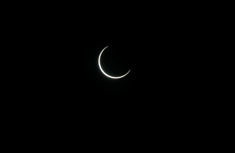 A partial solar eclipse as seen from Sanaa, Yemen. EPA
