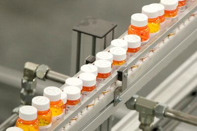 Anti-depression medication on a belt at a mail-in pharmacy warehouse in Florence, New Jersey. AP