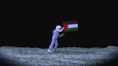 'Flag' (2009) by Larissa Sansour. The image is drawn from her film 'Space Exodus'. Courtesy of the artist and Lawrie Shabibi
