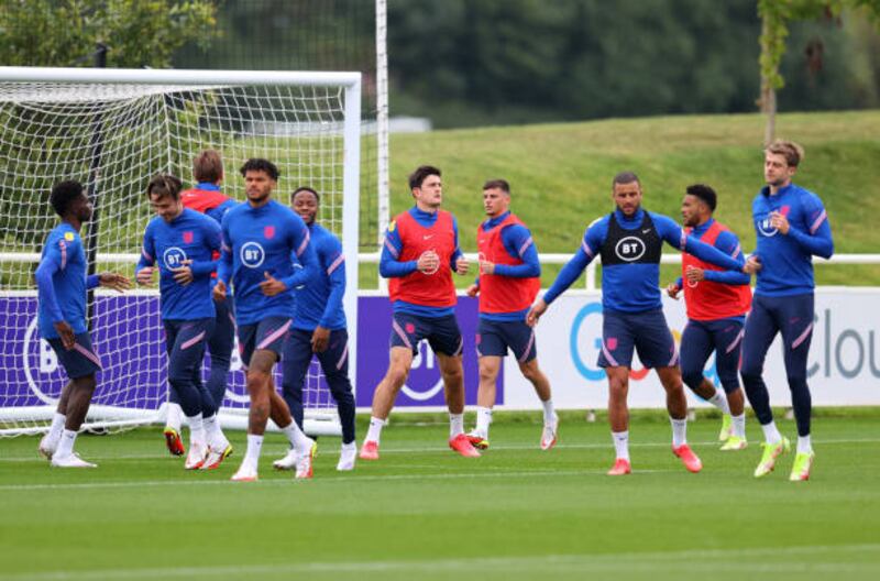 The England squad training at George's Park. Getty