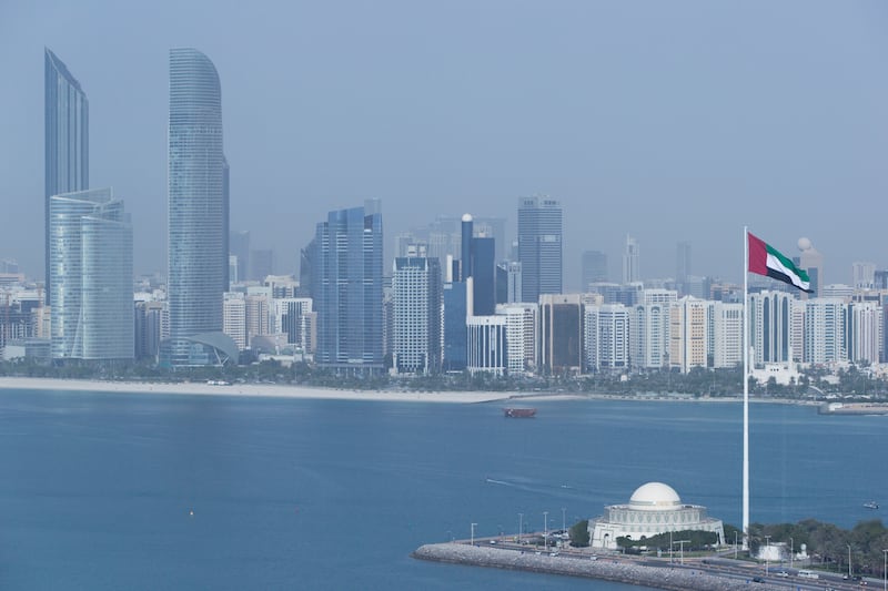 Abu Dhabi, United Arab Emirates, April 10, 2017:     General view of the the Abu Dhabi Theatre and downtown skyline seen from the observation tower at Marina Mall in Abu Dhabi on April 10, 2017. Christopher Pike / The National

Reporter:  N/A
Section: Business
Keywords: 




 *** Local Caption ***  CP0410-bz-STOCK-skyline-06.JPG