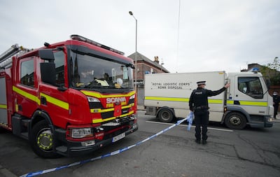 A Royal Logistic Cops Bomb Disposal van near Sutcliffe Street as the investigation continues following the explosion at the Liverpool Women's Hospital. PA