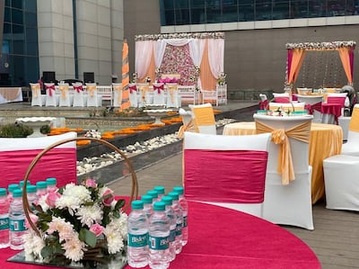 The set-up for a smaller, more intimate wedding in India. Photo: Saurabh and Smita Gupta