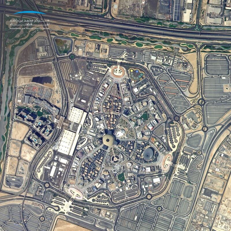 UAE satellite KhalifaSat captures new image of Expo 2020 Dubai site ahead of its grand opening on October 1. Photo: Mohammed bin Rashid Space Centre