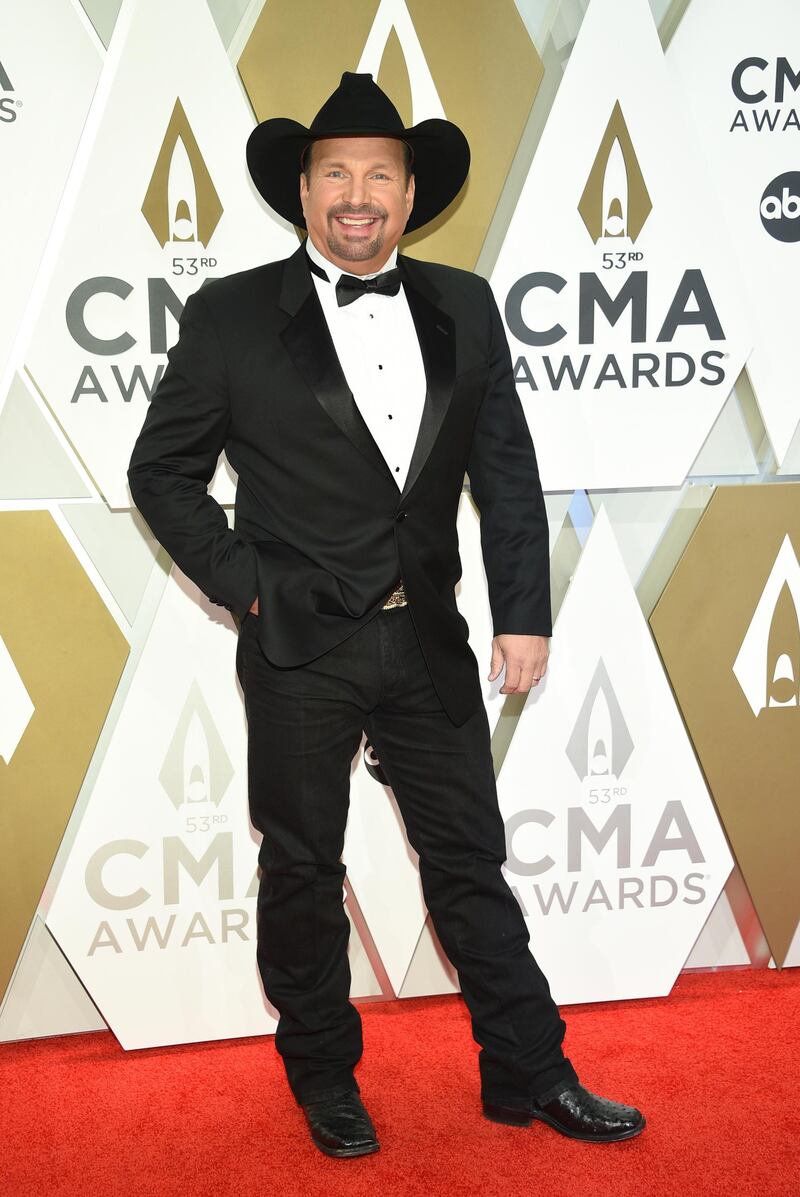 Garth Brooks arrives at the 53rd annual CMA Awards in Nashville on November 13, 2019. AP
