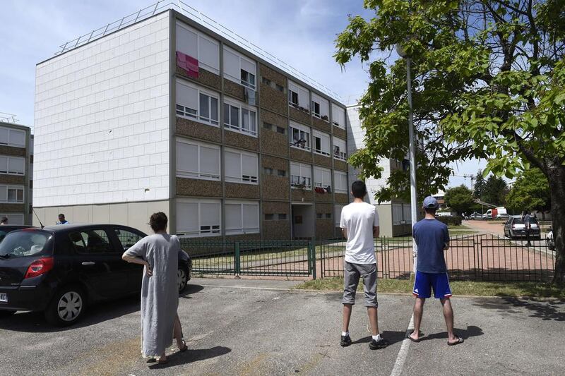 The apartment block in the French town of Saint-Priest, near Lyon, housing the home of the man suspected of decapitating his boss, and pinning his severed head to a gate at the Air Products factory in Saint-Quentin-Fallavier. Philippe Desmazes/AFP Photo

