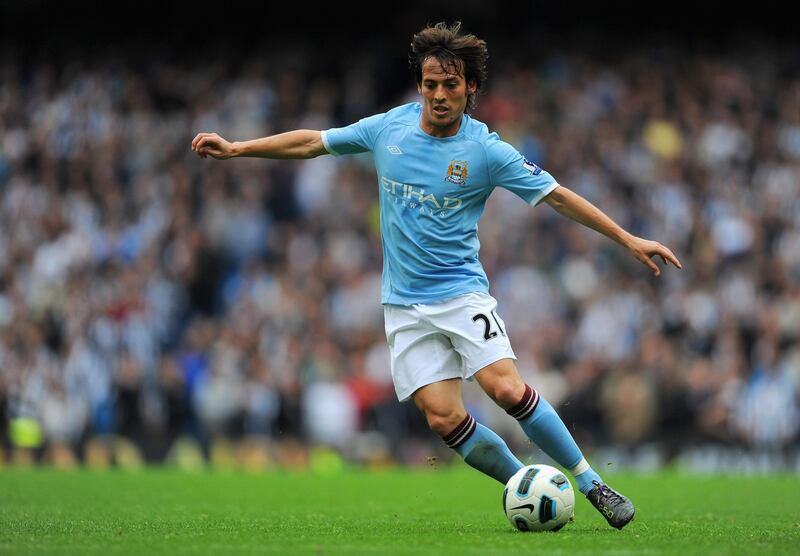 MANCHESTER, ENGLAND - OCTOBER 03: David Silva of Manchester City on the ball during the Barclays Premier League match between Manchester City and Newcastle United at the City of Manchester Stadium on October 3, 2010 in Manchester, England.  (Photo by Michael Regan/Getty Images)