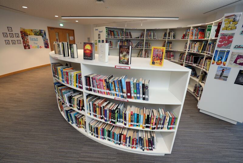 The library at Bloom World Academy in Dubai.