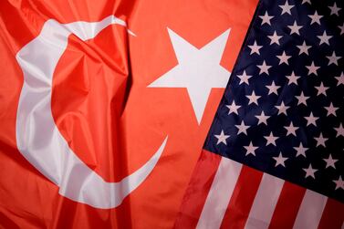 Turkey and US flags are seen in this picture illustration taken August 25, 2018. REUTERS