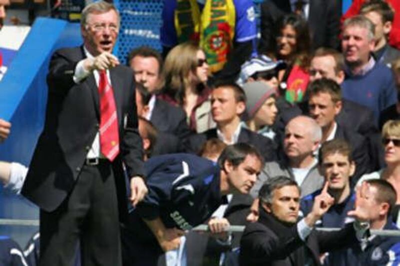Manchester United's Sir Alex Ferguson, left, and former Chelsea manager Jose Mourinho.