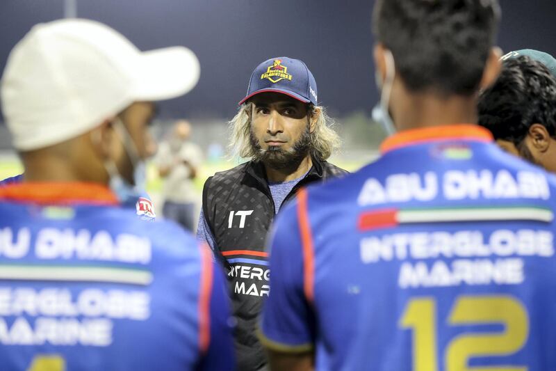 Dubai, United Arab Emirates - Reporter: Paul Radley. Sport. Cricket. Imran Tahir, South Africa and IPL star, playing local cricket in the UAE for Interglobe Marine. Monday, March 15th, 2021. Dubai. Chris Whiteoak / The National