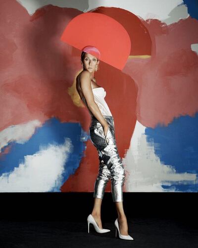 Celine Dion wearing Ralph Masri in a high fashion shoot for her 'Courage' album art. Instagram / Ralph Masri