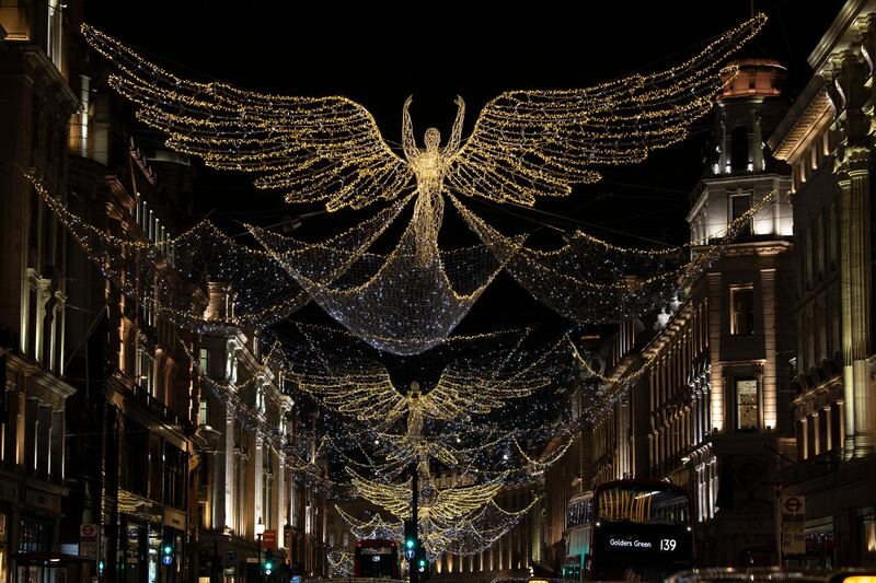 Christmas lights on Oxford Street. Getty Images