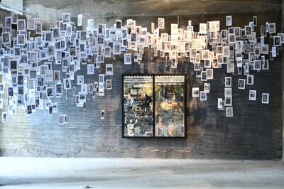 The art installation features hundreds of posters and press cuttings. Courtesy of the artist