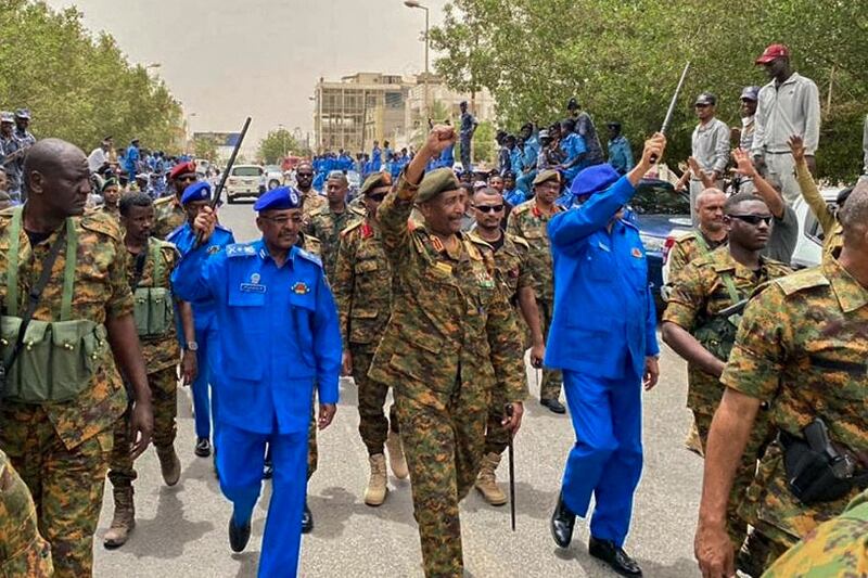 Sudan's military ruler Gen Abdel Fattah Al Burhan in Port Sudan on Thursday. AFP