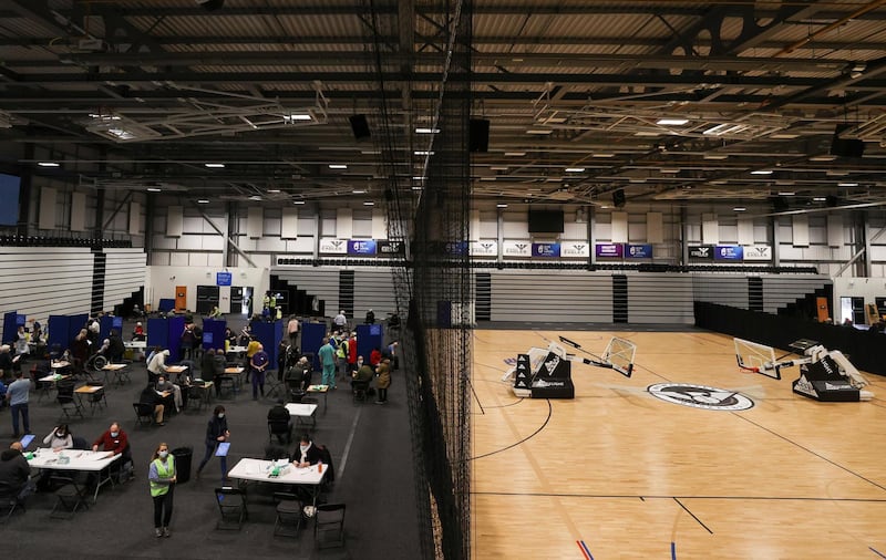 The vaccination centre in the Newcastle Eagles Community Arena, in Newcastle upon Tyne. Reuters
