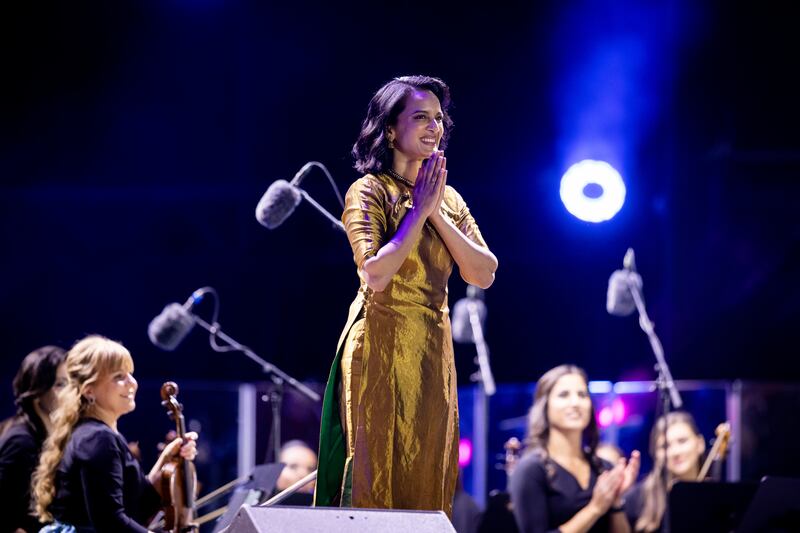 Grammy-nominated sitar player Anoushka Shankar joined Expo 2020 Dubai's female Firdaus Orchestra for a special show on February 6. All photos: Expo 2020 Dubai