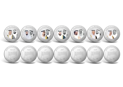 The CBUAE will issue commemorative coins honouring UAE rulers past and present. Photo: Wam