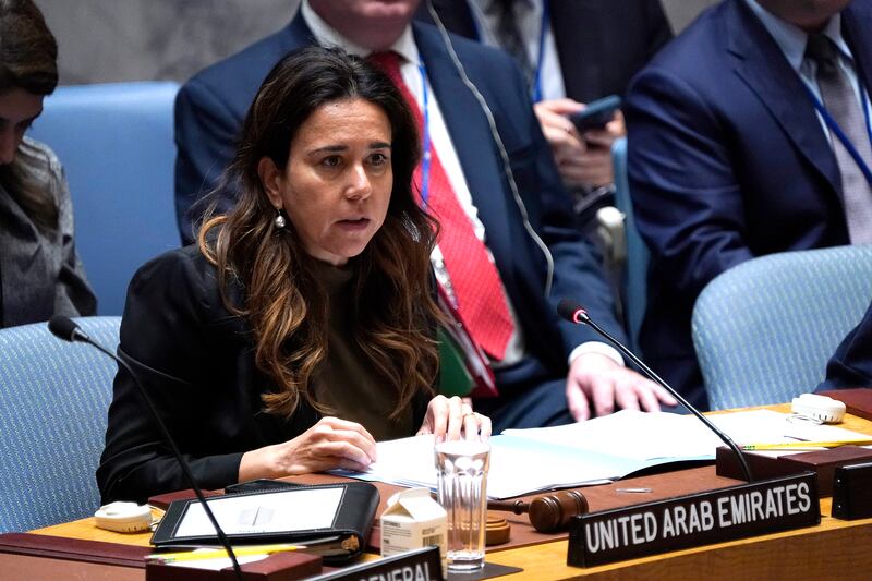 Lana Nusseibeh, the Permanent Representative of the UAE to the UN, was President of the UN Security Council in June. Getty Images