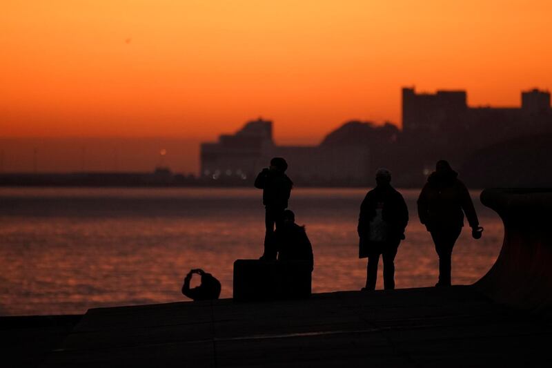 DOVER, ENGLAND - DECEMBER 28: People walk along Samphire Hoe at sunset, one of the remote Kent beaches where migrants have landed in the UK on December 28, 2018 in Dover, England. The growing number of migrants attempting to cross the English Channel has been declared a "major incident" by UK home secretary Sajid Javid. (Photo by Christopher Furlong/Getty Images)