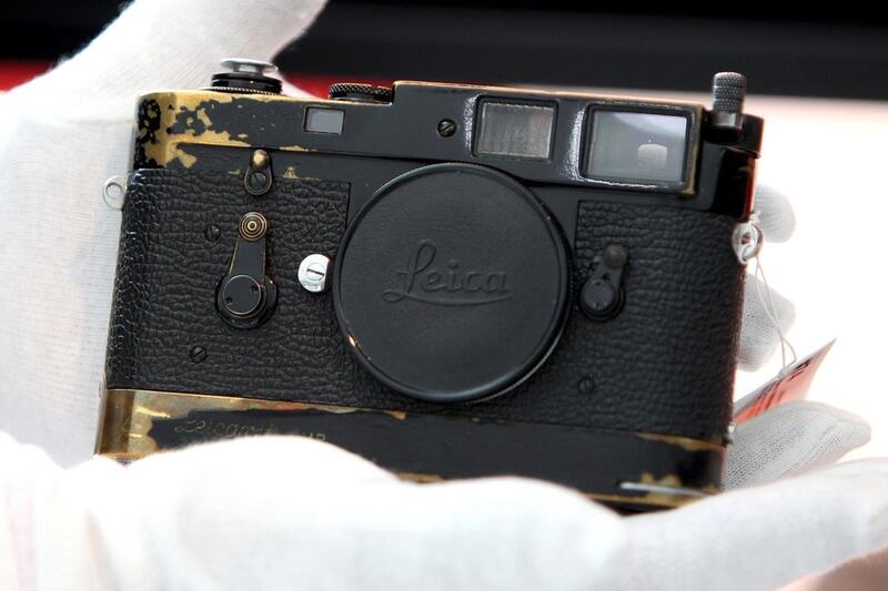 A Leica Model M 'Paul Fusco' on exhibit at the new Leica headquarters in Wetzlar, Germany. Daniel Roland / AFP
