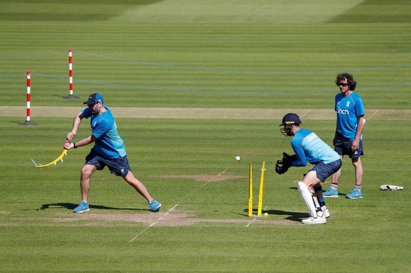 England's James Bracey, second right, during training. AFP