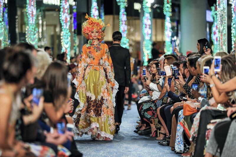 Dubai, U.A.E., October 7,  2018. Dolce & Gabbana Fashion Show, Dubai Mall.
Victor Besa / The National
Section:  Fashion
Reporter:  Selina Denman