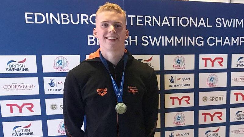 Lewis Burras, 18, a sixth-form student at Jumeirah English Speaking School Dubai (JESS), powered home to finish ahead of Britain's Olympic silver medalist Duncan Scott to win the men's 100 metres freestyle at the recently concluded championships in the Scottish capital. Courtesy JESS