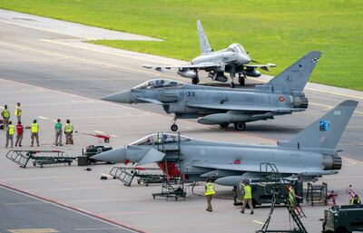 British and Spanish air force jets at Amari Airbase in Estonia. PA