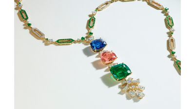 A coloured gemstone necklace, part of the Heidi Horton sale at Christie's. Photo Christie's