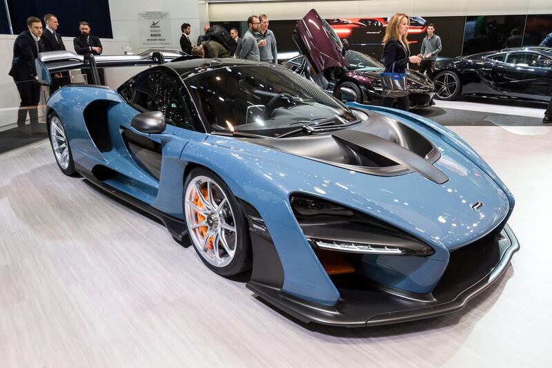 epa06584830 The New McLaren Senna is presented during the press day at the 88th Geneva International Motor Show in Geneva, Switzerland, 06 March 2018. The Motor Show will open its gates to the public from 08 to 18 March presenting more than 180 exhibitors and more than 110 World and European premieres.  EPA/TCYRIL ZINGARO