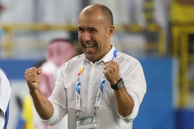 Al Hilal's coach Leonardo Jardim celebrates. AFP