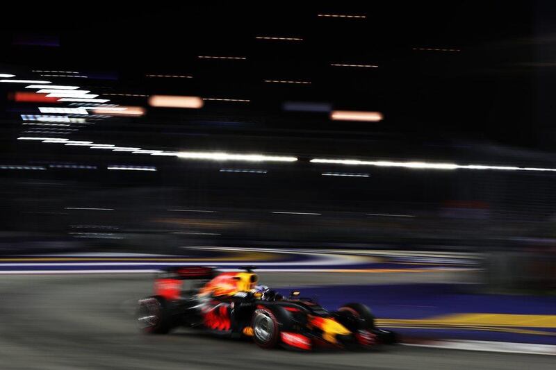 Daniel Ricciardo of Red Bull on track during the Formula One Singapore Grand Prix. Mark Thompson / Getty Images