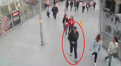 A handout photo released by the Manchester Arena Inquiry in Manchester, northern England on September 8, 2020, shows suicide bomber Salman Abedi walking from Vitoria Station towards the Manchester Arena on May 22, 2017. - A public inquiry into the May 22, 2017 suicide attack at the Manchester Arena, killing 22 people attending an Ariana Grande concert, by 22 year old Salman Abedi, started this week in Manchester. (Photo by - / Manchester Arena Inquiry / AFP) / RESTRICTED TO EDITORIAL USE - MANDATORY CREDIT "AFP PHOTO / Manchester Arena Inquiry " - NO MARKETING - NO ADVERTISING CAMPAIGNS - DISTRIBUTED AS A SERVICE TO CLIENTS